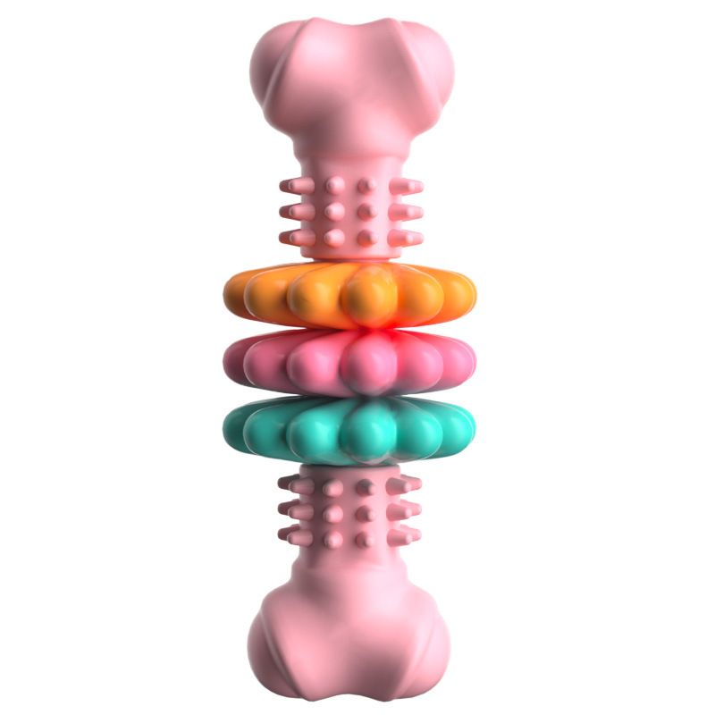 Dog Chew Toy Bone Type Dogs Teeth Cleaning Toys Indestructible TPR Bone Chewing Bite Resistant Teething Toys Pet Products