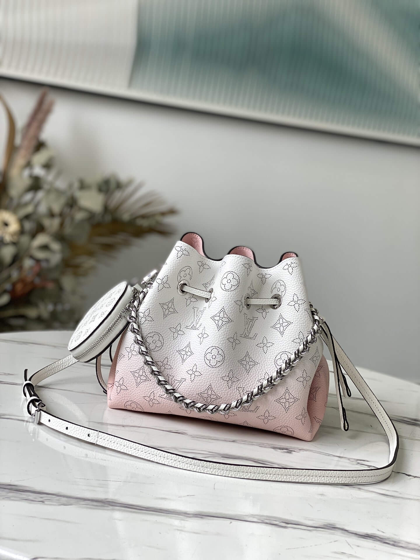 Louis Vuitton Bella Bucket Shoulder Bag M57855 Light Pink - M57856 Gradient Blue