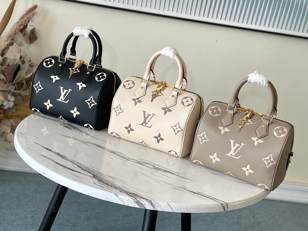 Louis Vuitton Bicolor Monogram speedy Bandoulière 25 handbag M58947 Black - Beige Turtledove Grey - Cream Beige