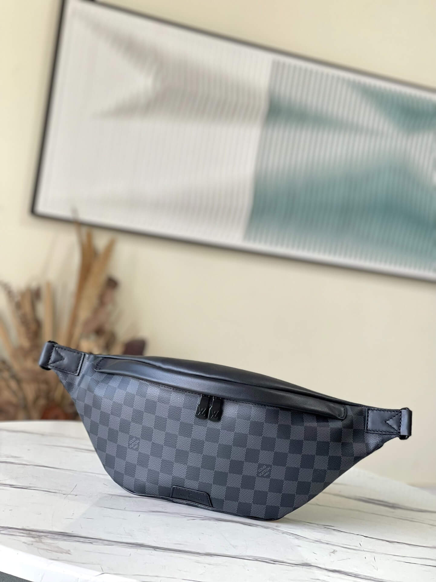 Louis Vuitton Damier Graphite coated canvas DISCOVERY waist bag Monogram Shadow Bumbag N40187 Black/Blue