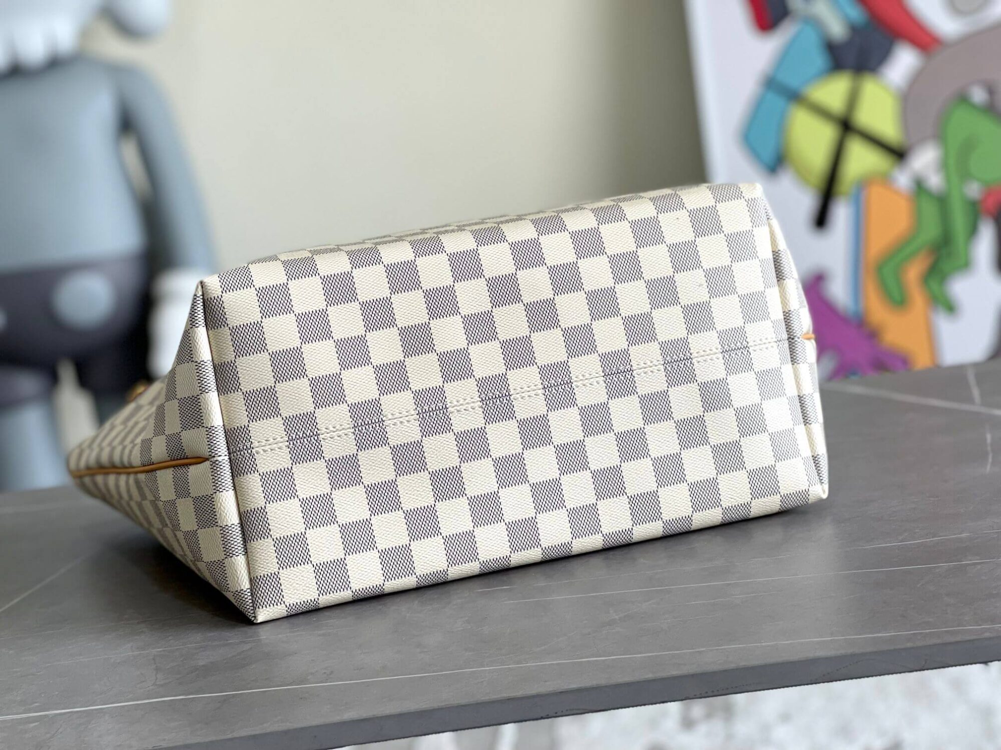 Louis Vuitton LV Damier Azur Canvas Neverfull CABAS Classic Handbag N41180 White Grid (Black Handle) N41179 White Grid (Brown Handle) N41375 White Grid (Black Handle) - Image 27
