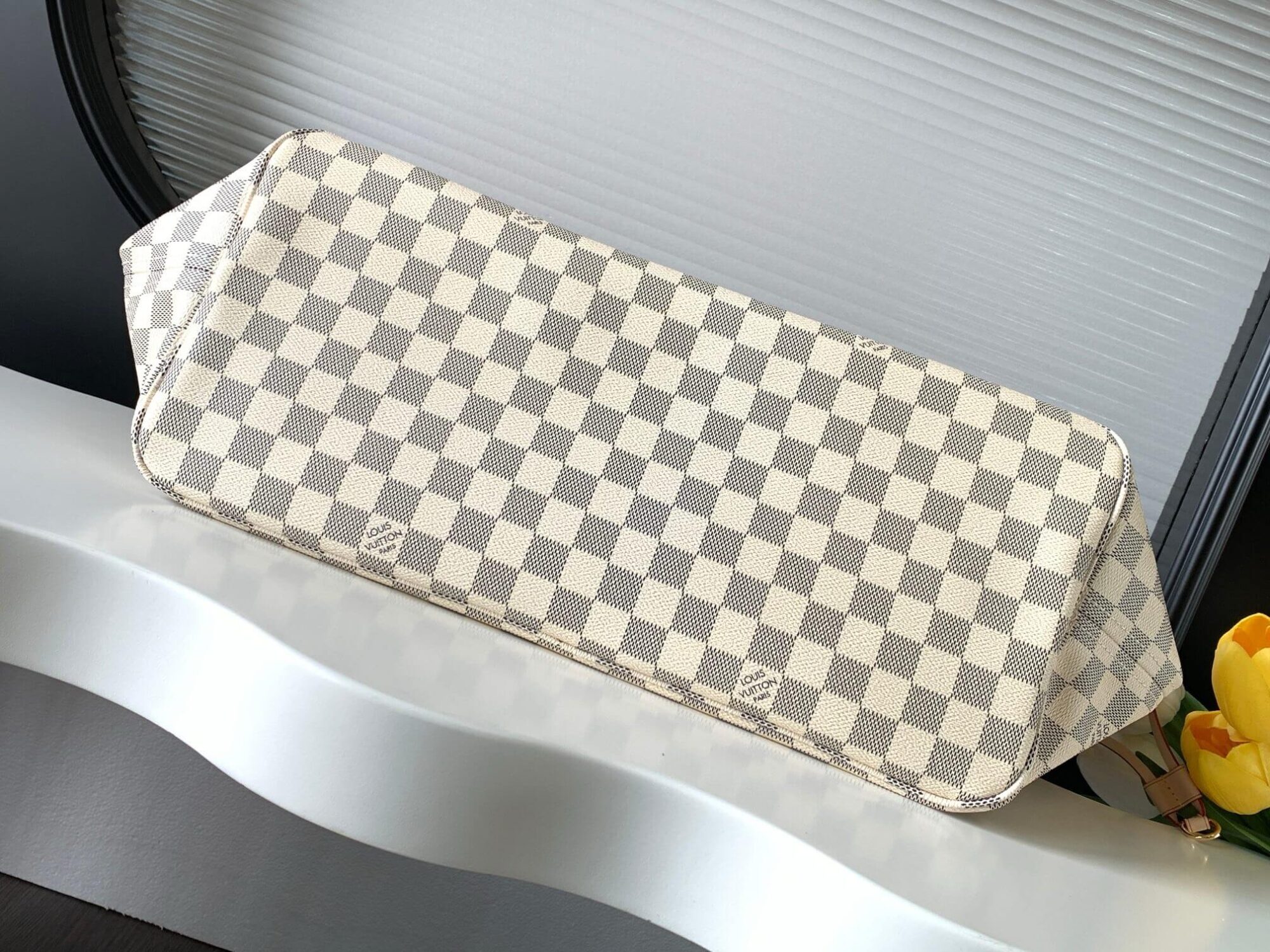 Louis Vuitton LV Damier Azur Canvas Neverfull MM N40603 GM N40604 PM Shoulder Bag N41604 Rose Ballerinas Pink - Image 8
