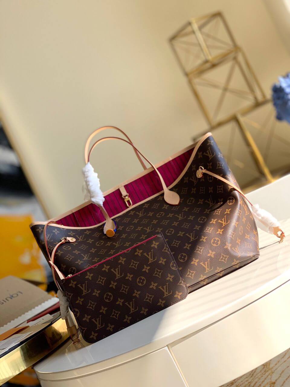 Louis Vuitton LV Monogram Canvas Neverfull PM - MM M41178 M41180 GM Tote Pivoine Pink
