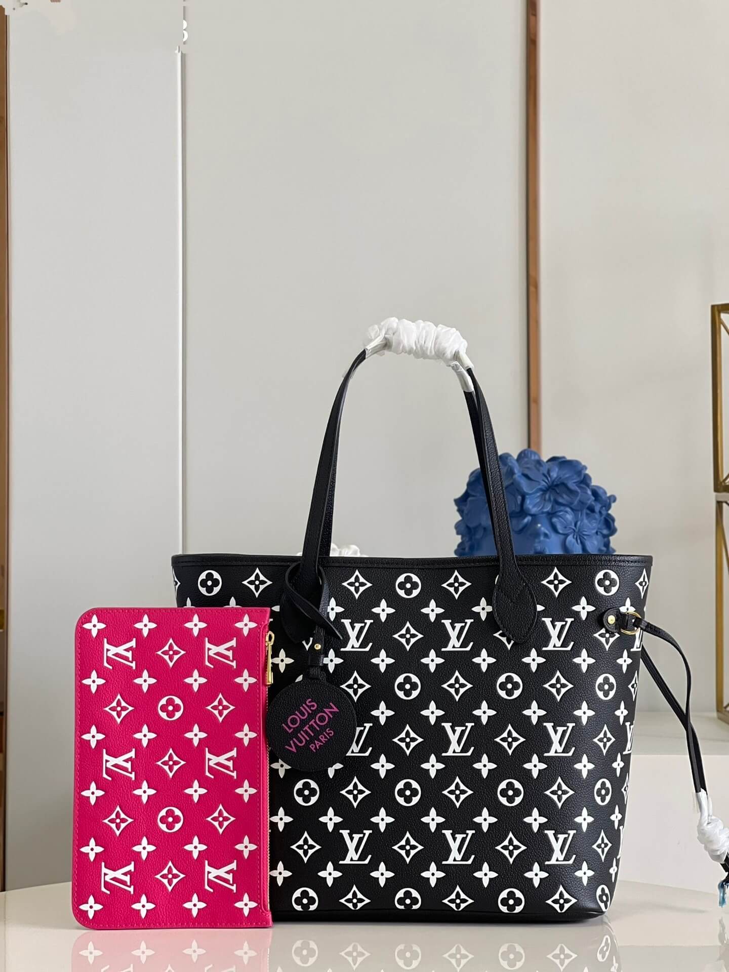 Louis Vuitton LV Monogram Neverfull MM Tote Bag M46103 Black White Pink M46102 Khaki Beige