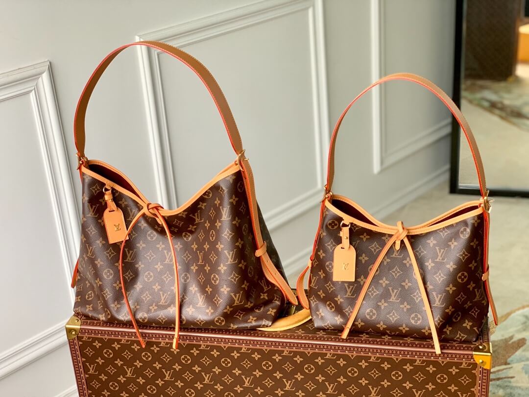 Louis Vuitton LV Monogram coated canvas Carryall PM M46203 GM M46197 Shopping Handbag Brown