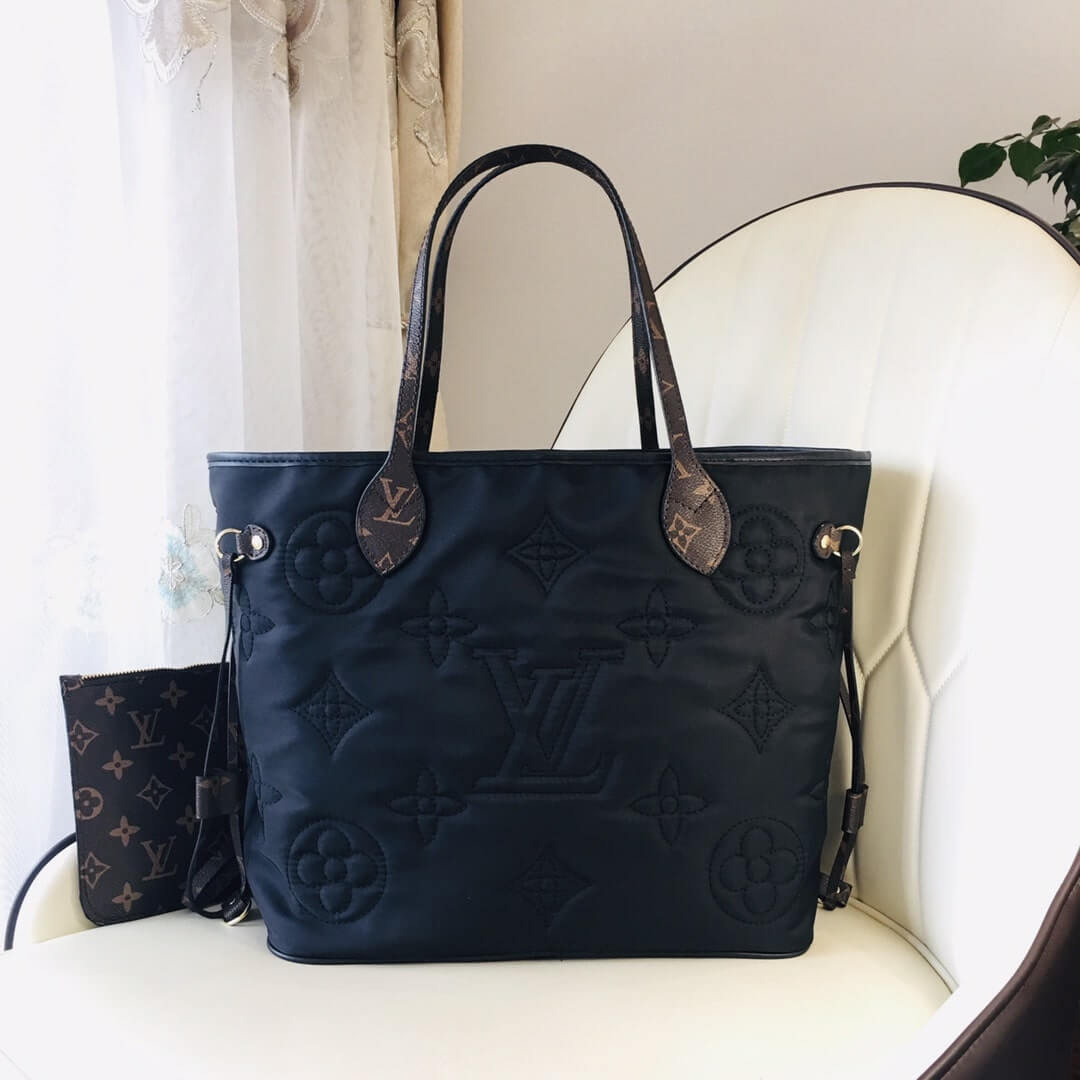 Louis Vuitton LV Neverfull Shopping tote Bag MM M45852 Black - Beige - Army Green