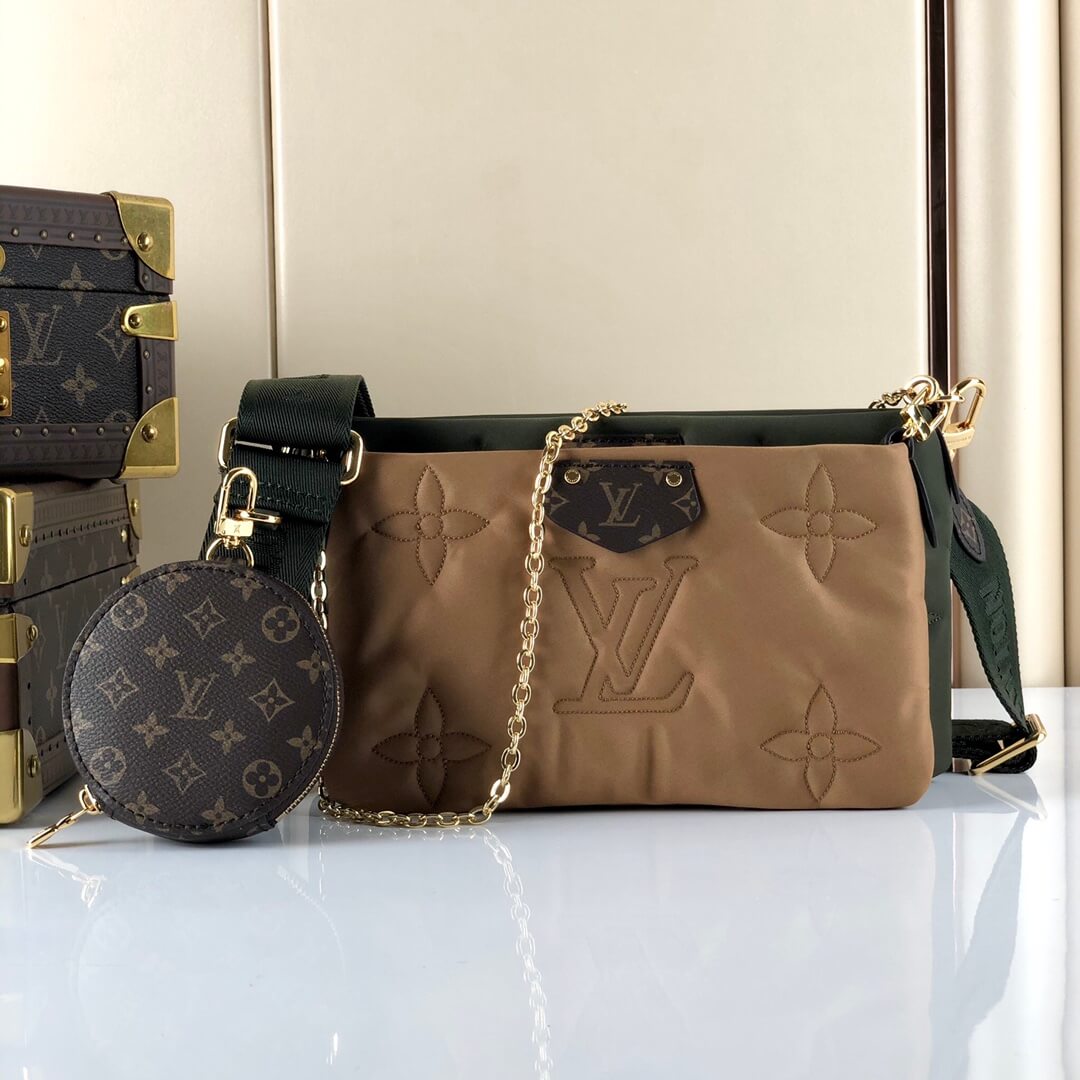 Louis Vuitton Maxi Multi Pochette Accessories Handbags M58977 Green/Apricot M58980 Pink/Black