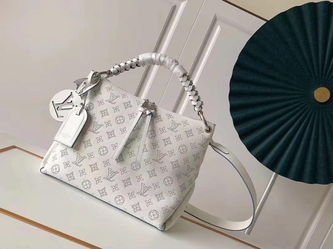 Louis Vuitton Monogram Beaubourg Hobo MM Mahina Bag M56073 Balck M56073 White M56084 Galet Gray - Caramel