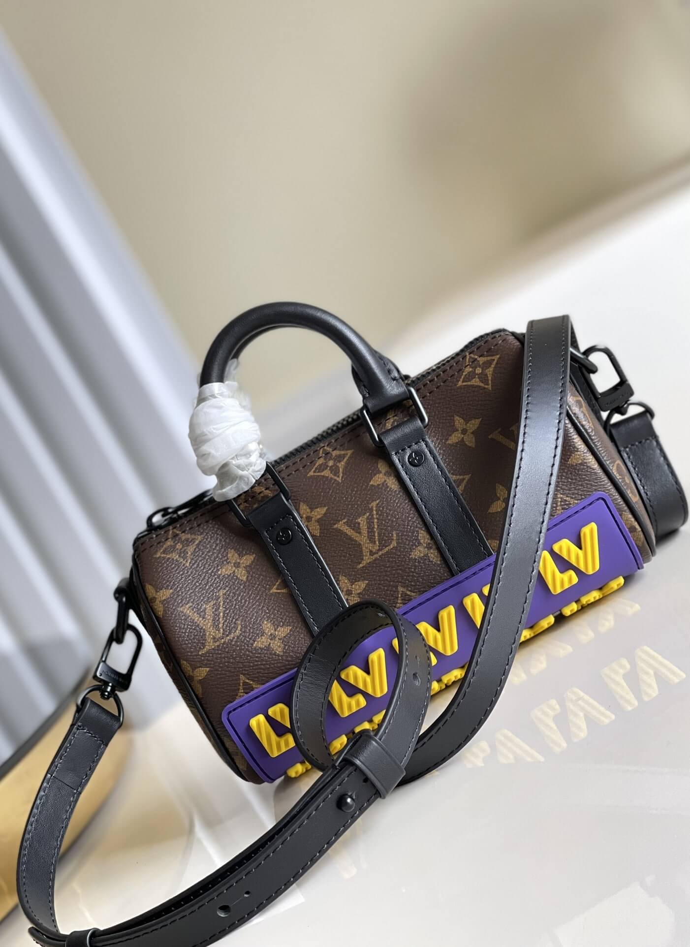 Louis Vuitton Monogram Canvas Keepall XS Travel HandBag M45788 Black Brown