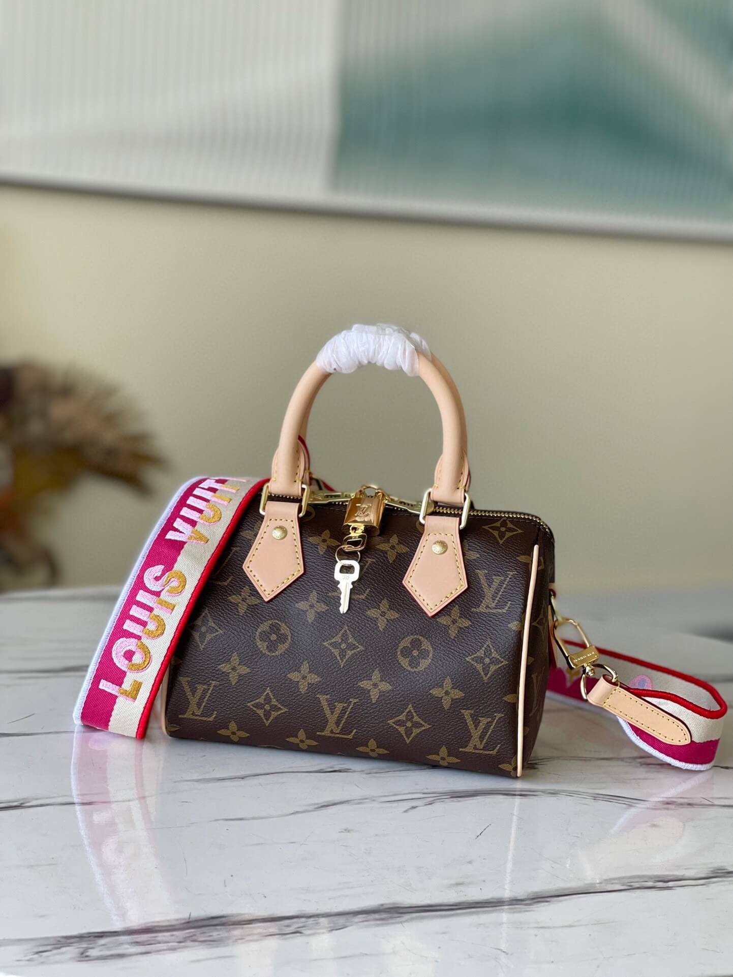 Louis Vuitton Monogram Canvas SPEEDY BANDOULIÈRE 20 Travel Bag M45948 Fuchsia Pink M46222 Beige M46234 Black