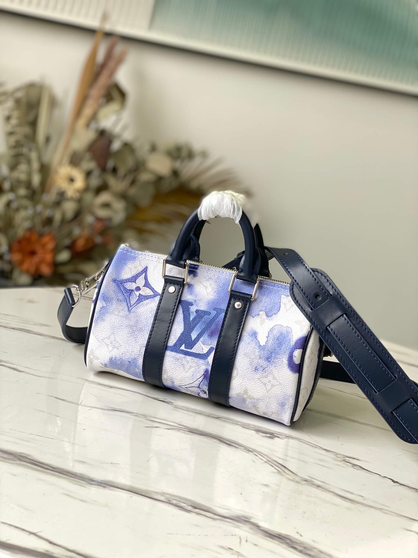 Louis Vuitton Monogram Canvas keepall XS handbag watercolor Flowers M45761 Blue WaterColor White M57844 Watercolor Ink Blue