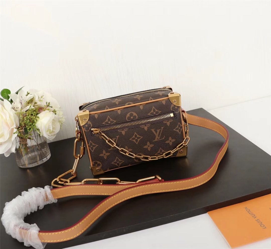Louis Vuitton Monogram Eclipse Canvas Mini Soft Trunk HandBag M44480 Brown/Black