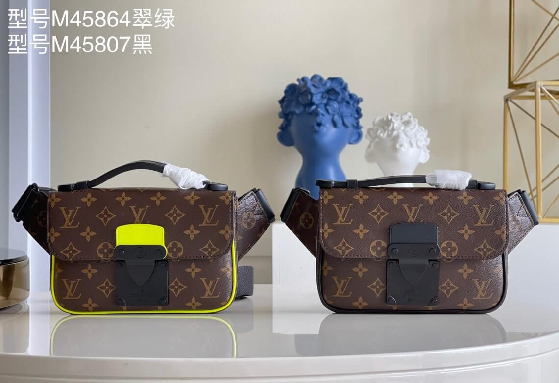 Louis Vuitton Monogram Macassar Canvas S Lock Messenger Sling Bag Waist  M45864 Purple M45864 Yellow M45806 Black