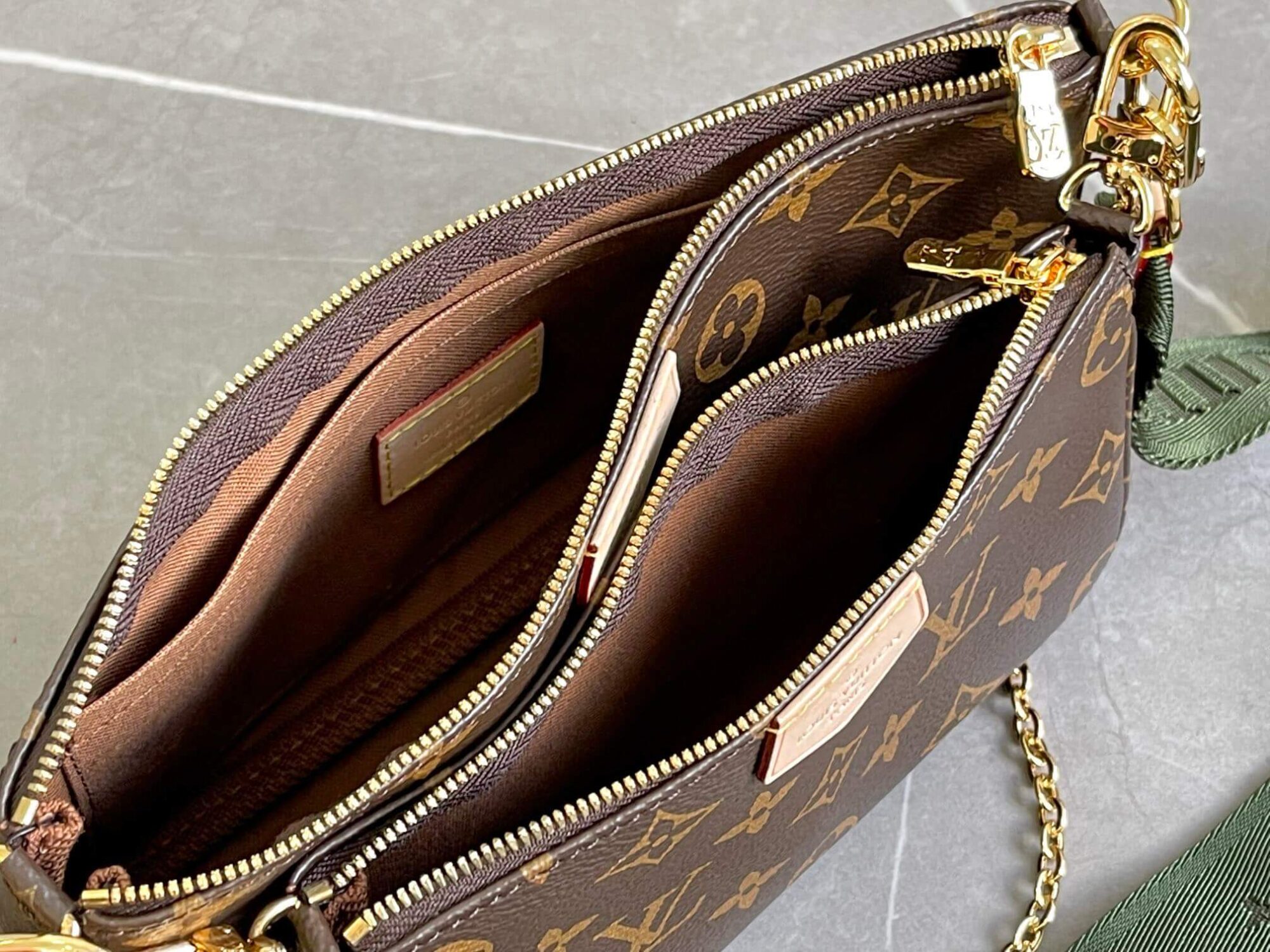 Louis Vuitton Monogram Multi Pochette Accessoires Crossbody Bag M44813 Khaki M44840 Light Pink - Image 3