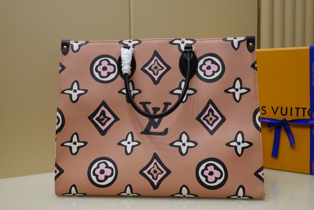 Louis Vuitton LV Monogram OnTheGo GM Carryall Tote Handbags M45814 Arizona Beige M45815 Black