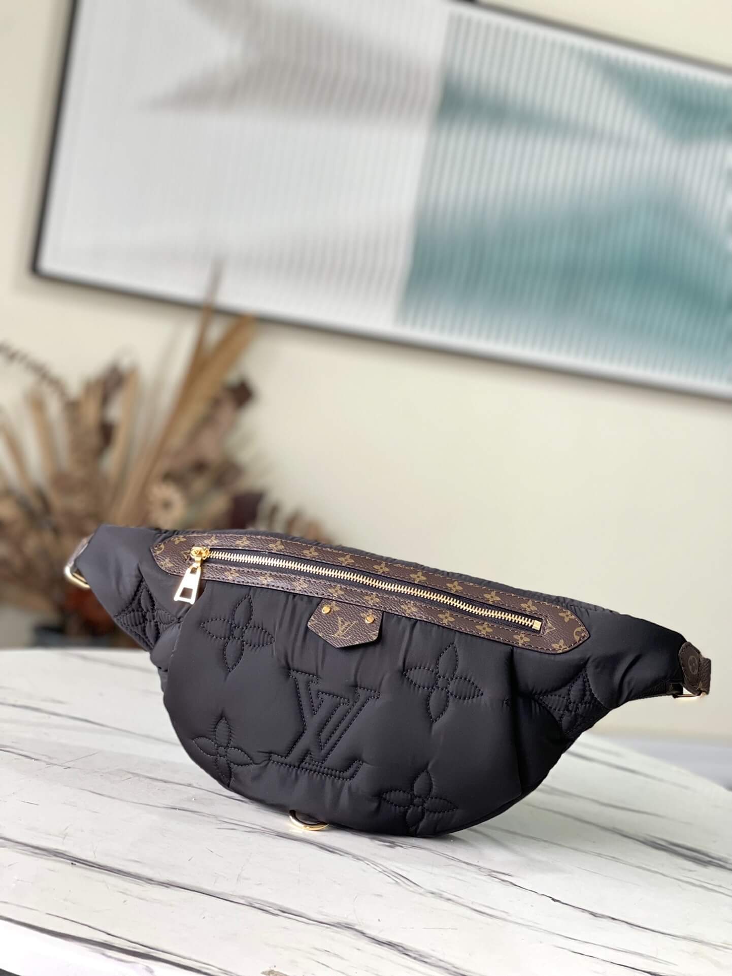 Louis Vuitton Monogram Pillow Maxi Bumbag Crossbody M20971 Silver Black