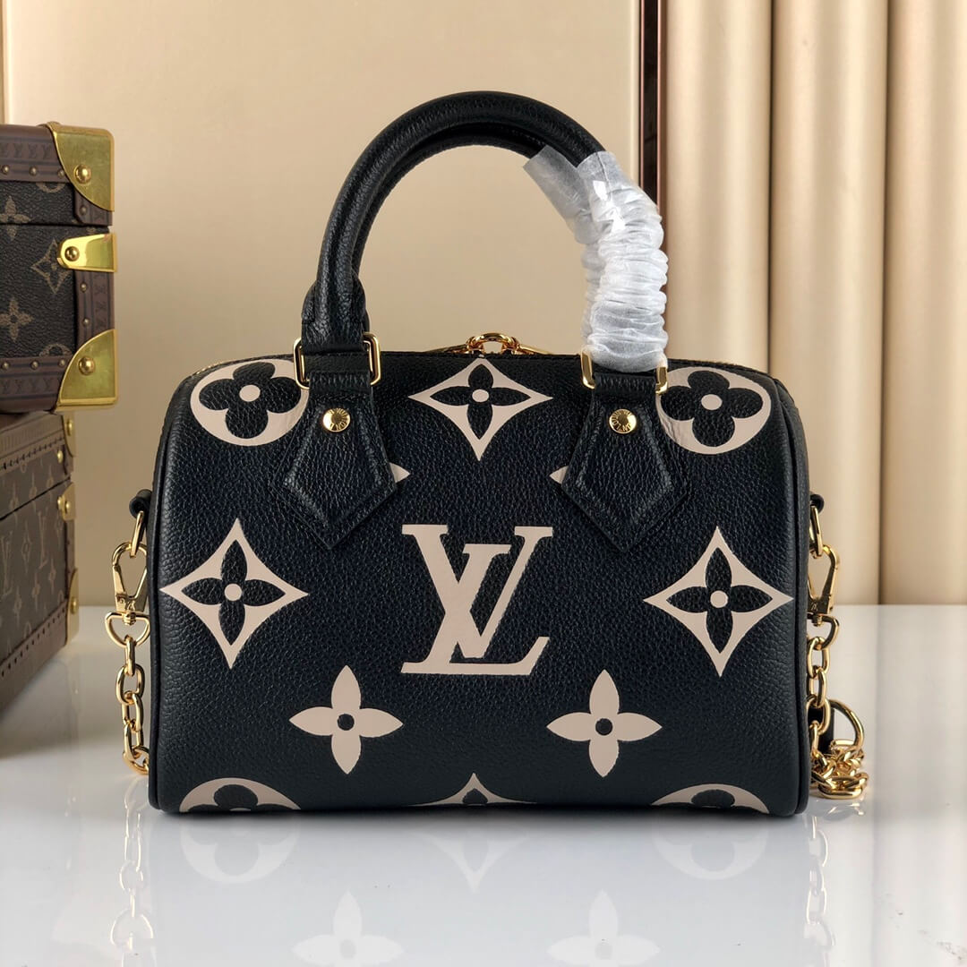 Louis Vuitton Monogram SPEEDY BANDOULIERE 20 HandBag M58953 Black 46575 Turtledove Cream Beige