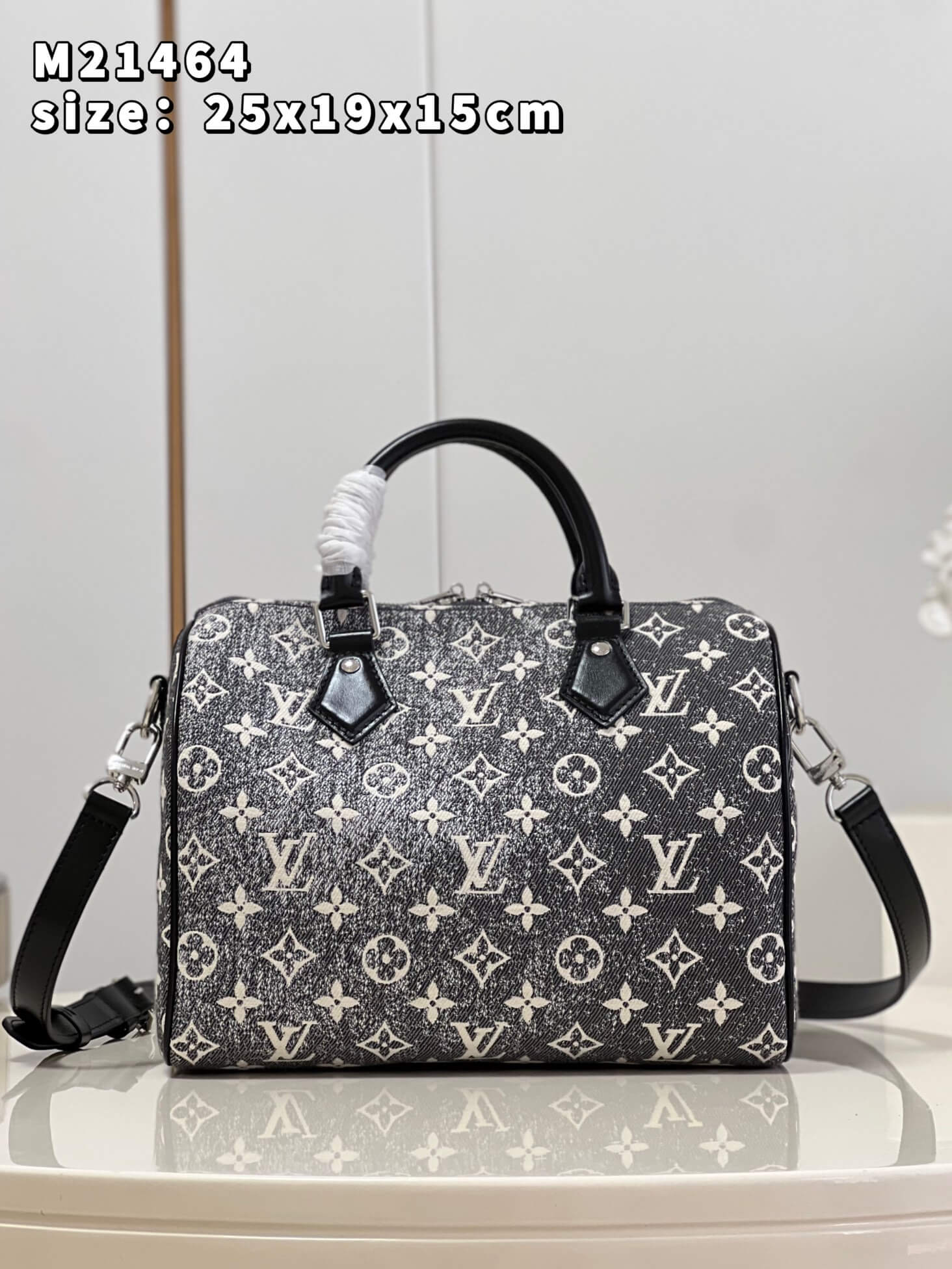 Louis Vuitton Monogram Speedy Bandoulière 25 Denim handbag M21464 Gray