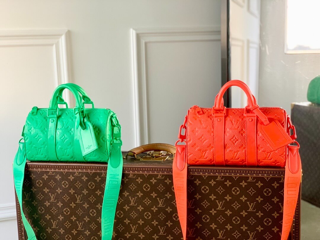 Louis Vuitton Taurillon Monogram Keepall Bandouliere 25 Bag M20900 Black M20929 Green M20930 Orange