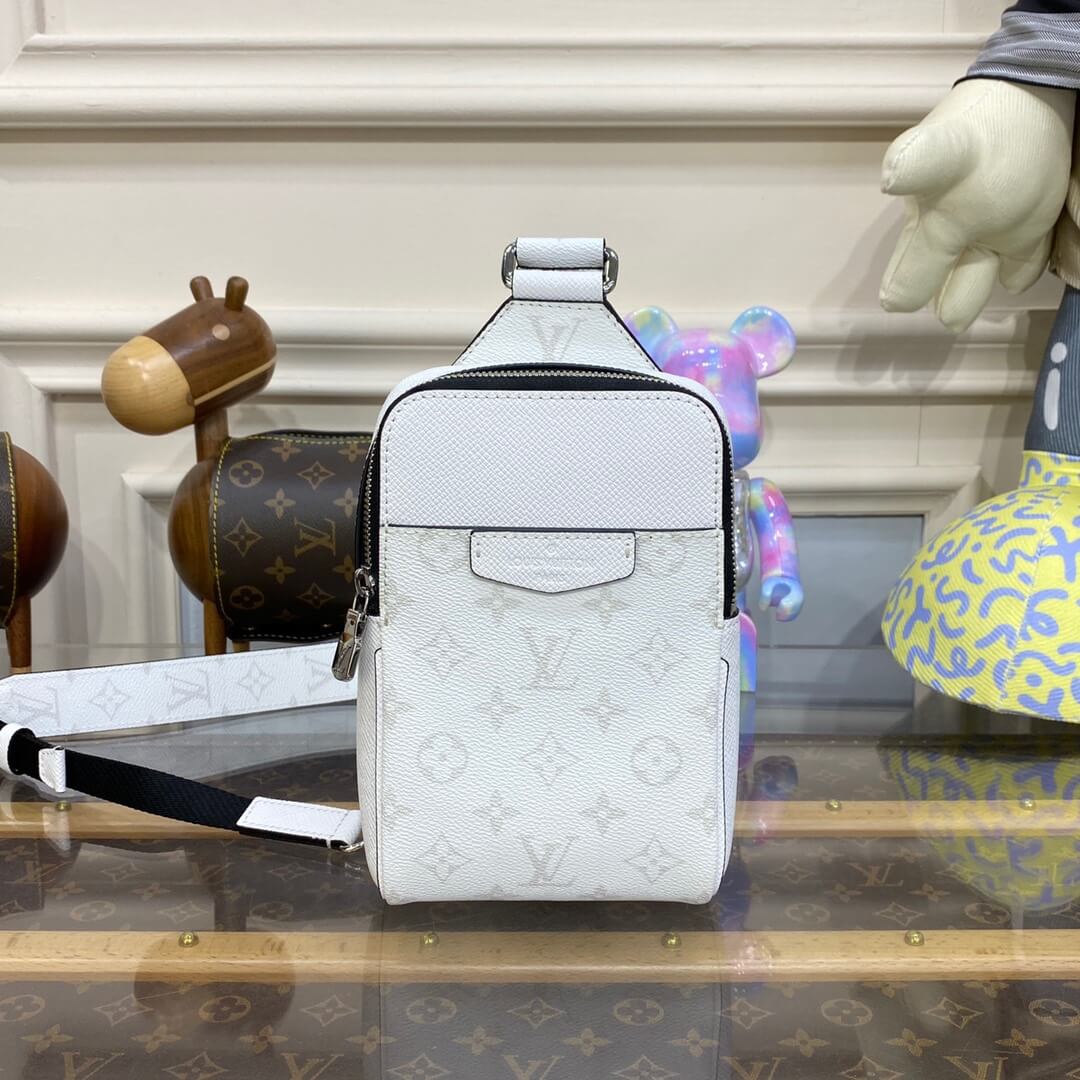 Louis Vuitton Taigarama Zly Outdoor SlingBag M30741 Black/White M30833 Silver