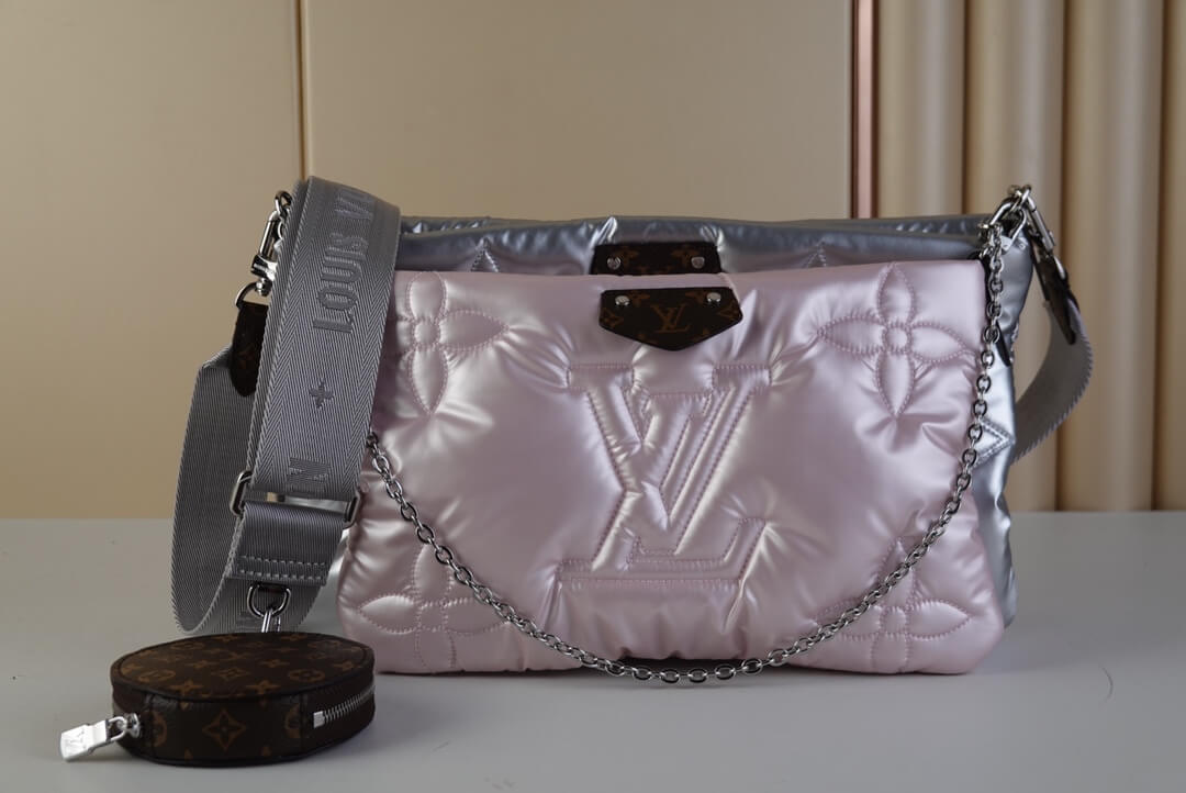Louyis Vuitton Monogram Maxi Multi Pochette Accessoires Econyl Shoulder bag M21056 Silver/Pale Pink M21057 Navy Blue/Silver