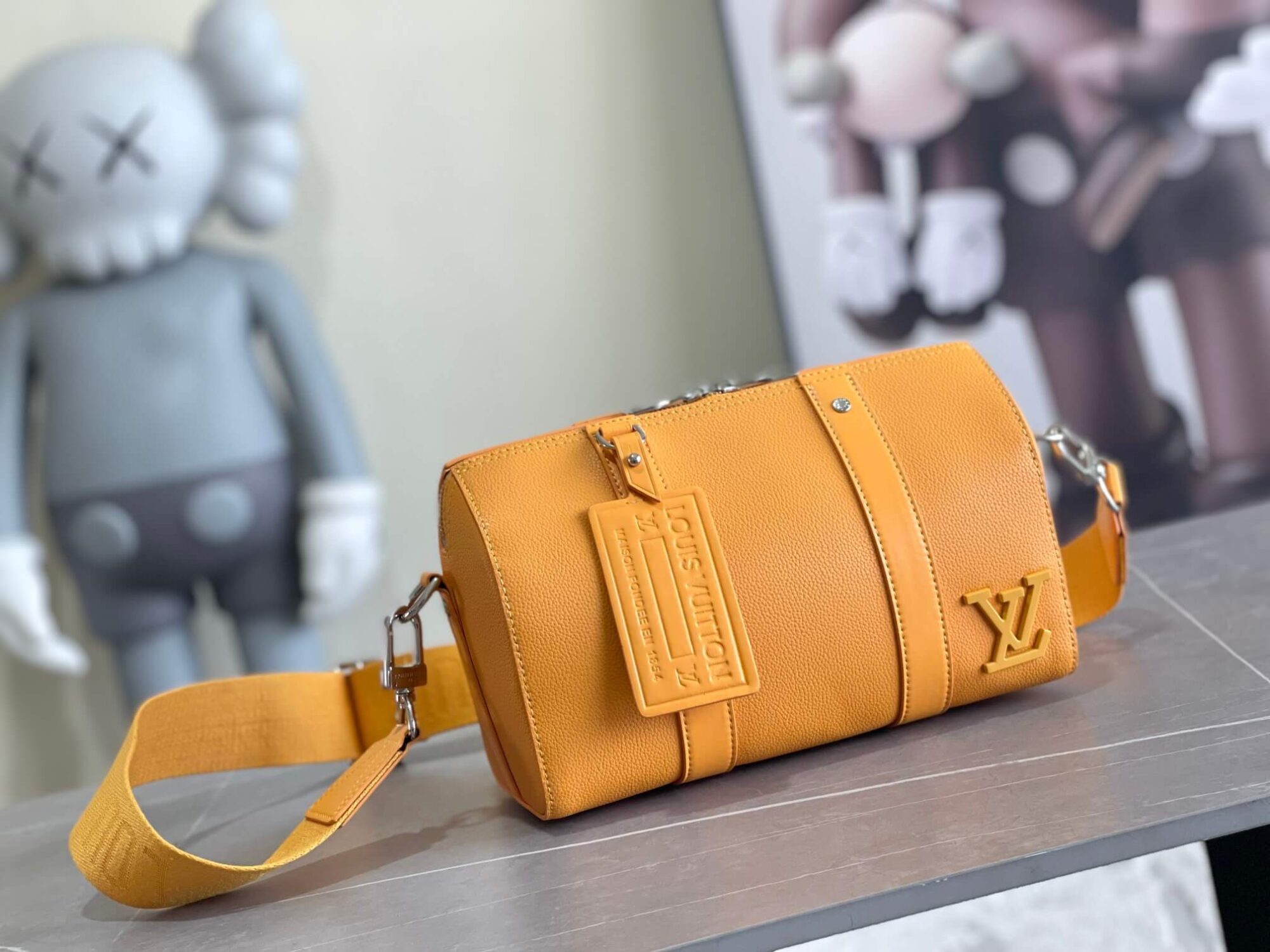 Louis Vuitton LV Aerogram City Keepall 27 Shoulder HandBag M21437 Khaki Green M21438 Yellow Navy Blue M59255 Black M59328 Grey - Image 19