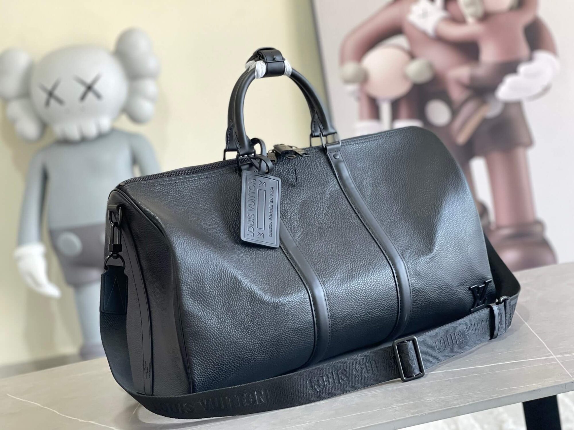 Louis Vuitton LV Aerogram Coated Canvas Keepall Bandoulière 50 Travel Shoulder Bag M21420 Black M21536 Khaki M23727 Atlantic Blue - Dark Blue - Image 2