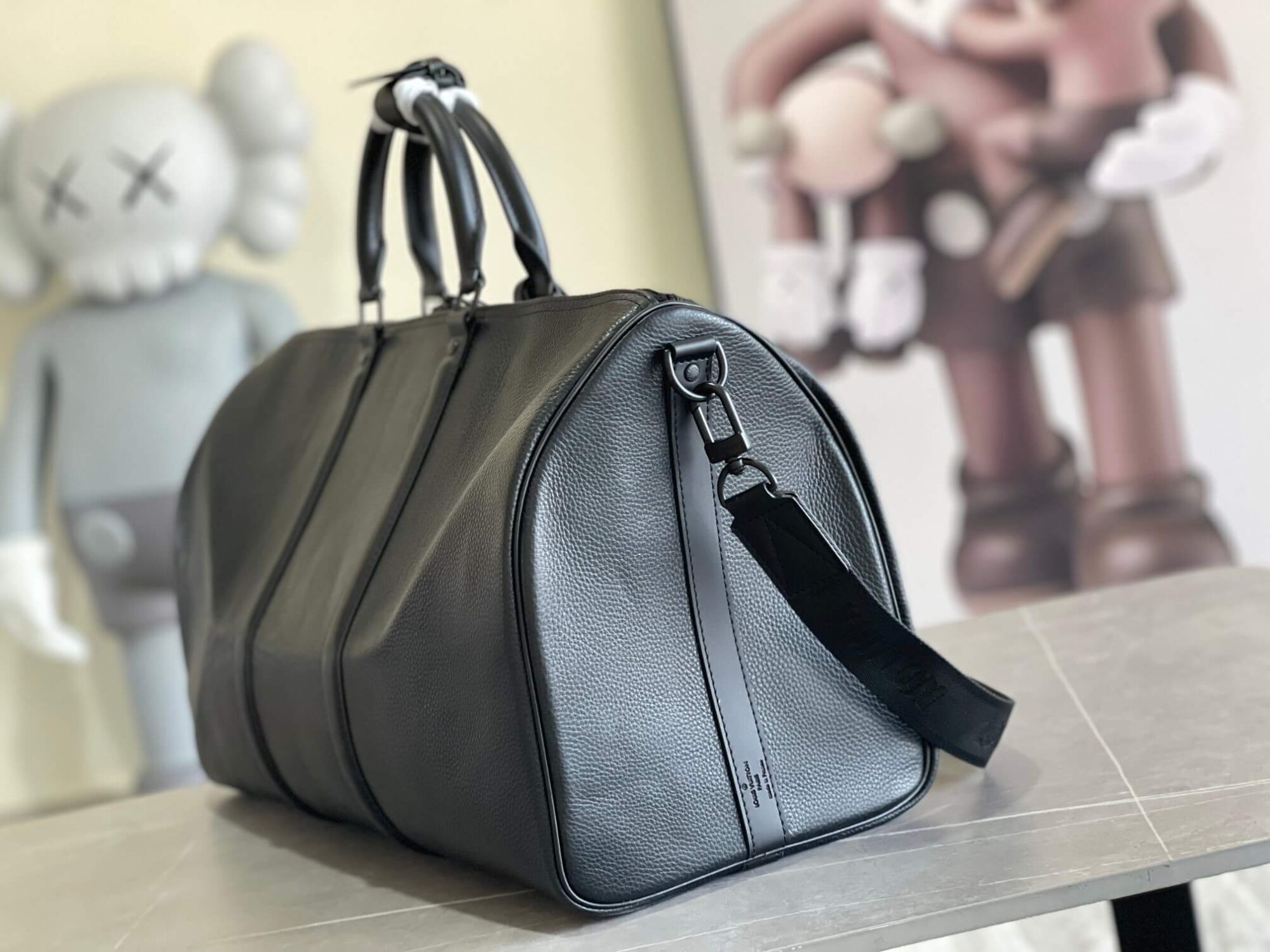 Louis Vuitton LV Aerogram Coated Canvas Keepall Bandoulière 50 Travel Shoulder Bag M21420 Black M21536 Khaki M23727 Atlantic Blue - Dark Blue - Image 5