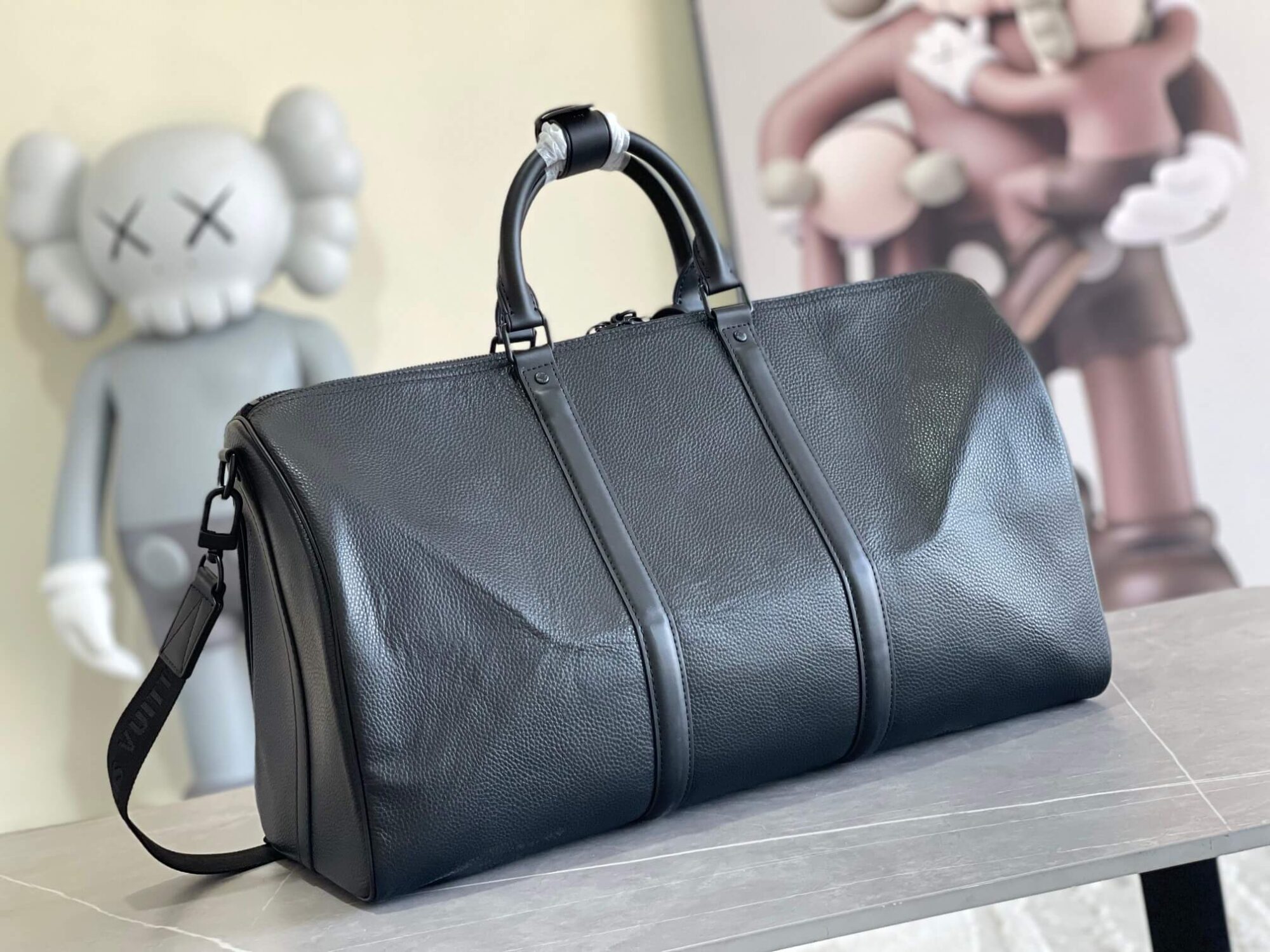 Louis Vuitton LV Aerogram Coated Canvas Keepall Bandoulière 50 Travel Shoulder Bag M21420 Black M21536 Khaki M23727 Atlantic Blue - Dark Blue - Image 3