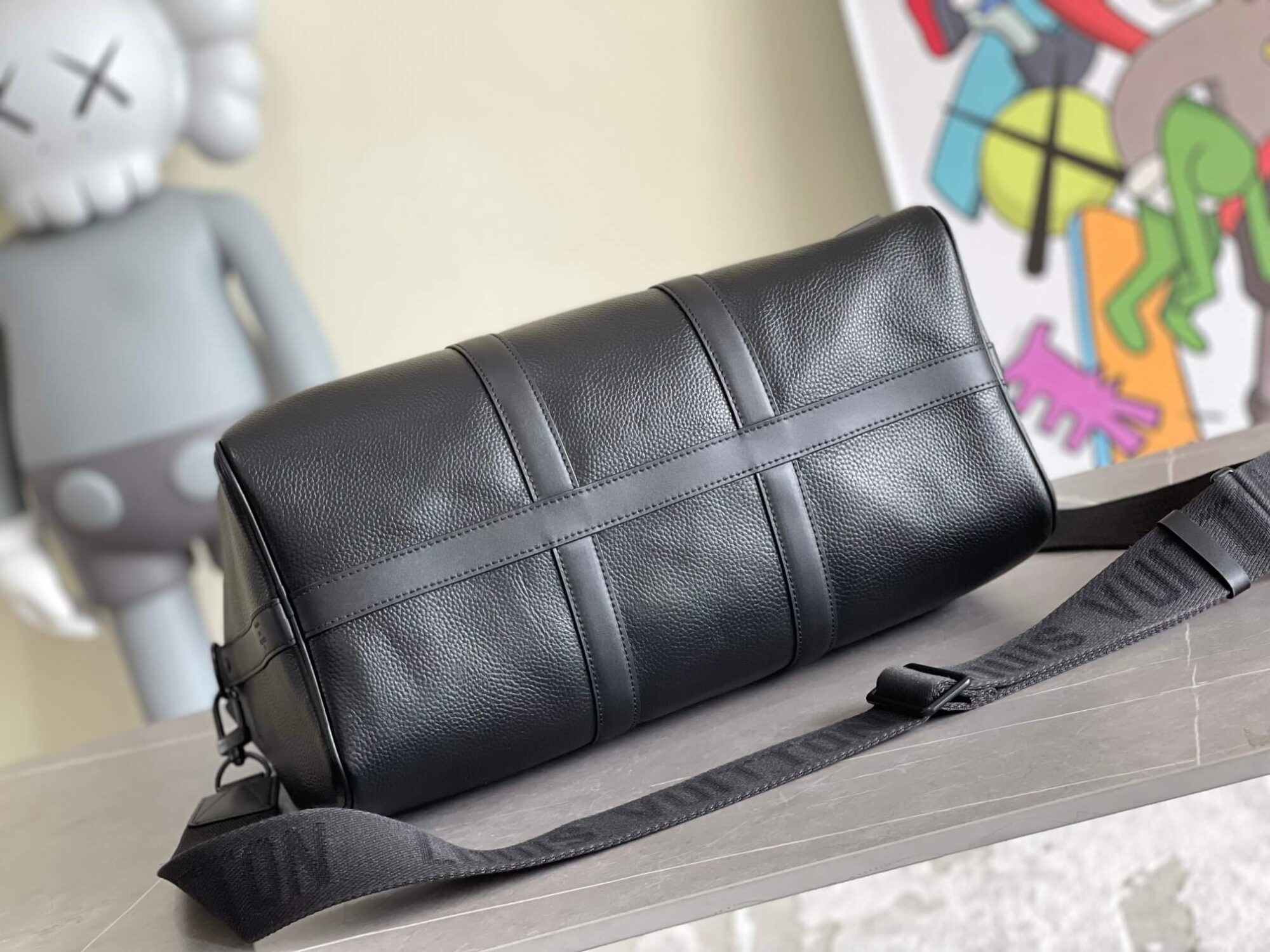 Louis Vuitton LV Aerogram Keepall Bandoulière 40 Travel Shoulder Handbag M57088 Black - Image 9