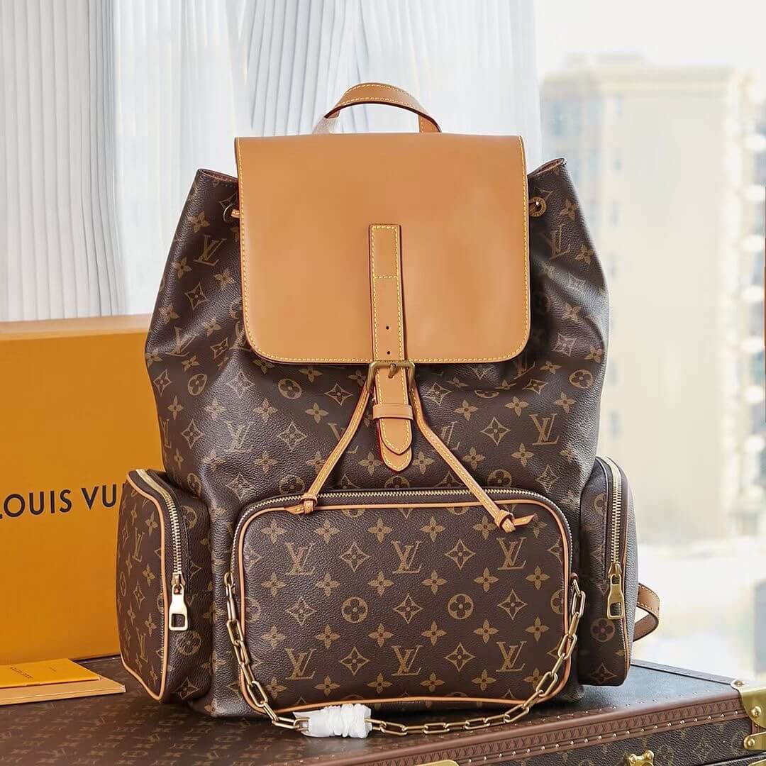 Louis Vuitton LV Monogram Eclipse Canvas TRIO Backpack Bag M45670 Black