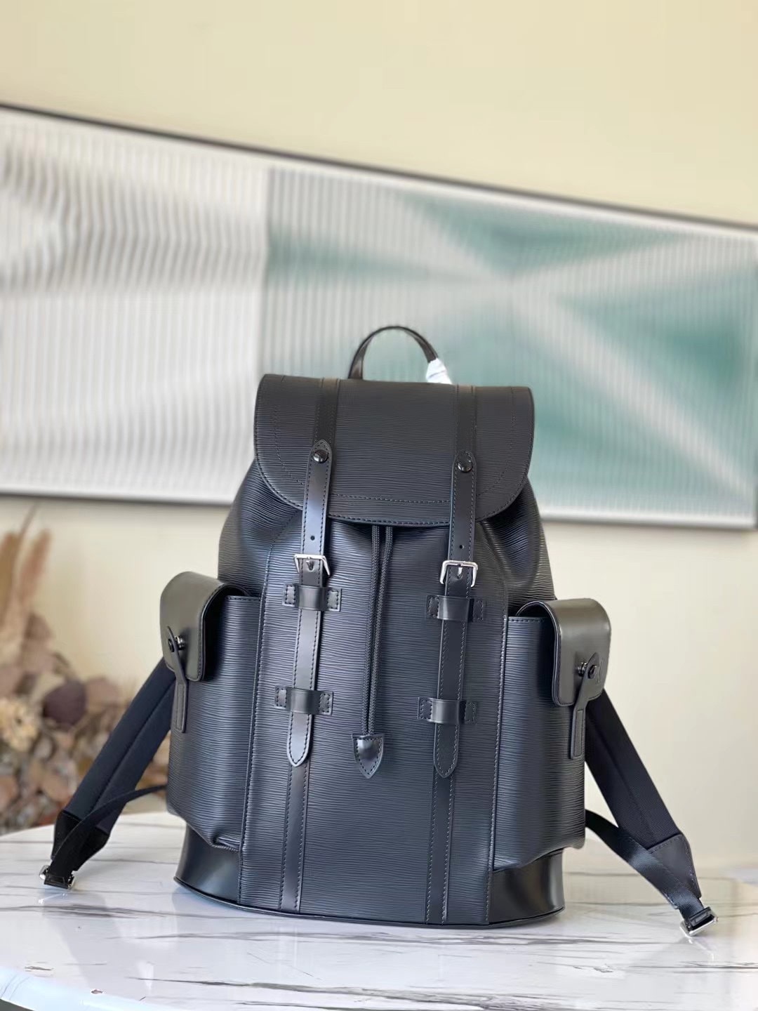 Louis Vuitton LV CHRISTOPHER MM Epi Leather Backpack Bag M50159 Black