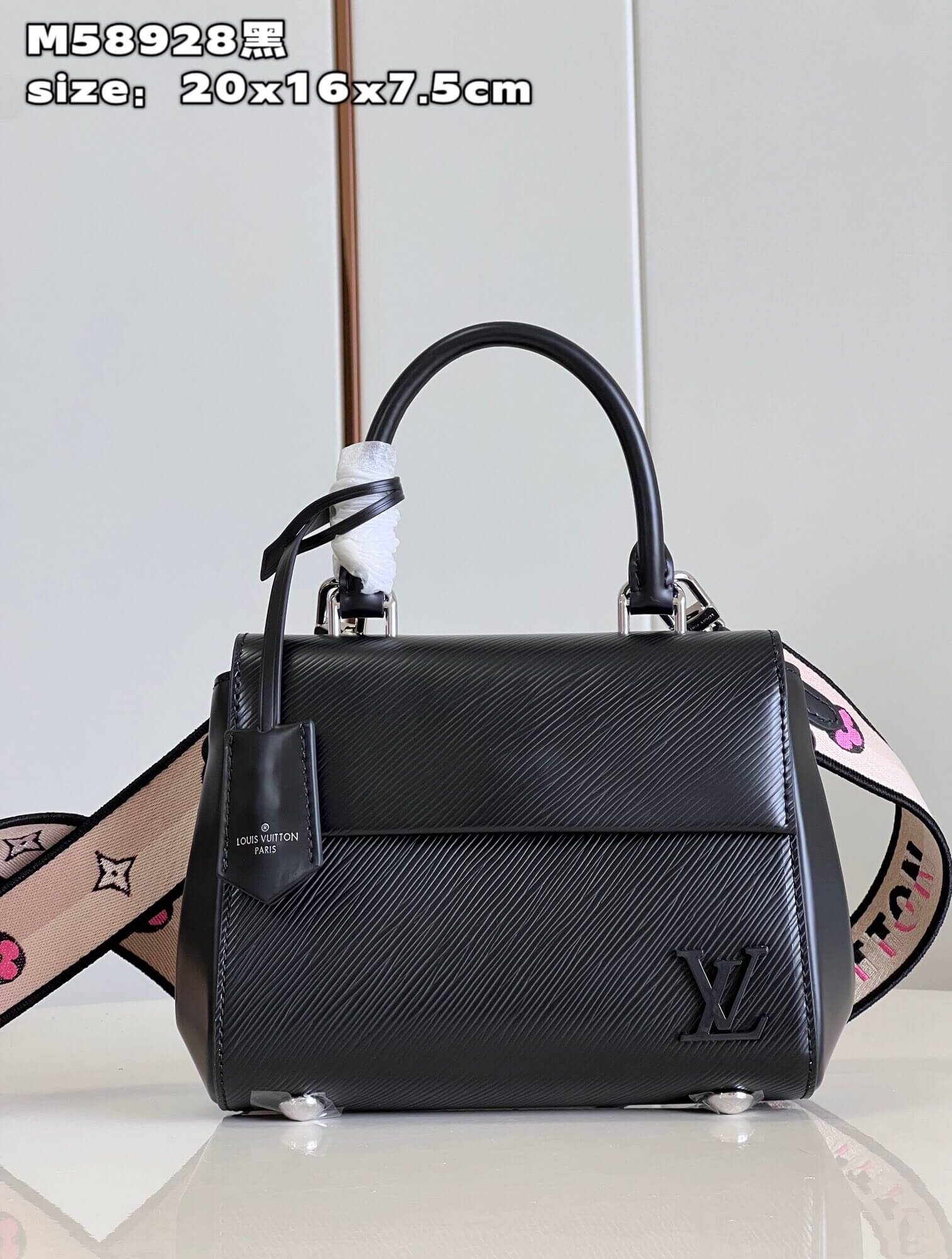 Louis Vuitton LV Cluny Mini Shoulder Crossbody HandBag  M58925 Black - M58928 Cream White - M58931 Caramel Brown - Khaki Army Green - Blue - Light Pink - Light Yellow