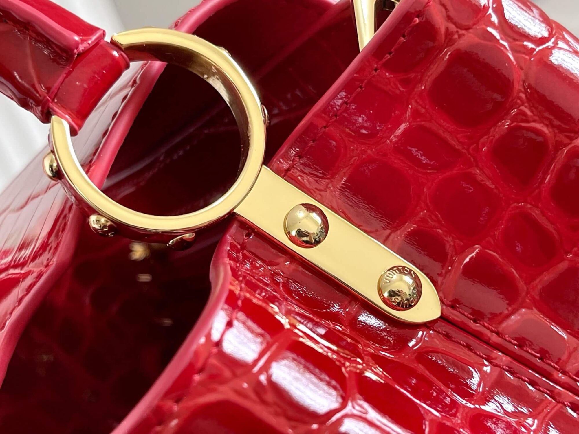 Louis Vuitton LV Crocodile pattern CAPUCINES Large Handbag N93419/M48865 Medium Handbag N93163/M48865 Small Handbag N94227/M48865 Black - White - Red - Green - Yellow - Image 72