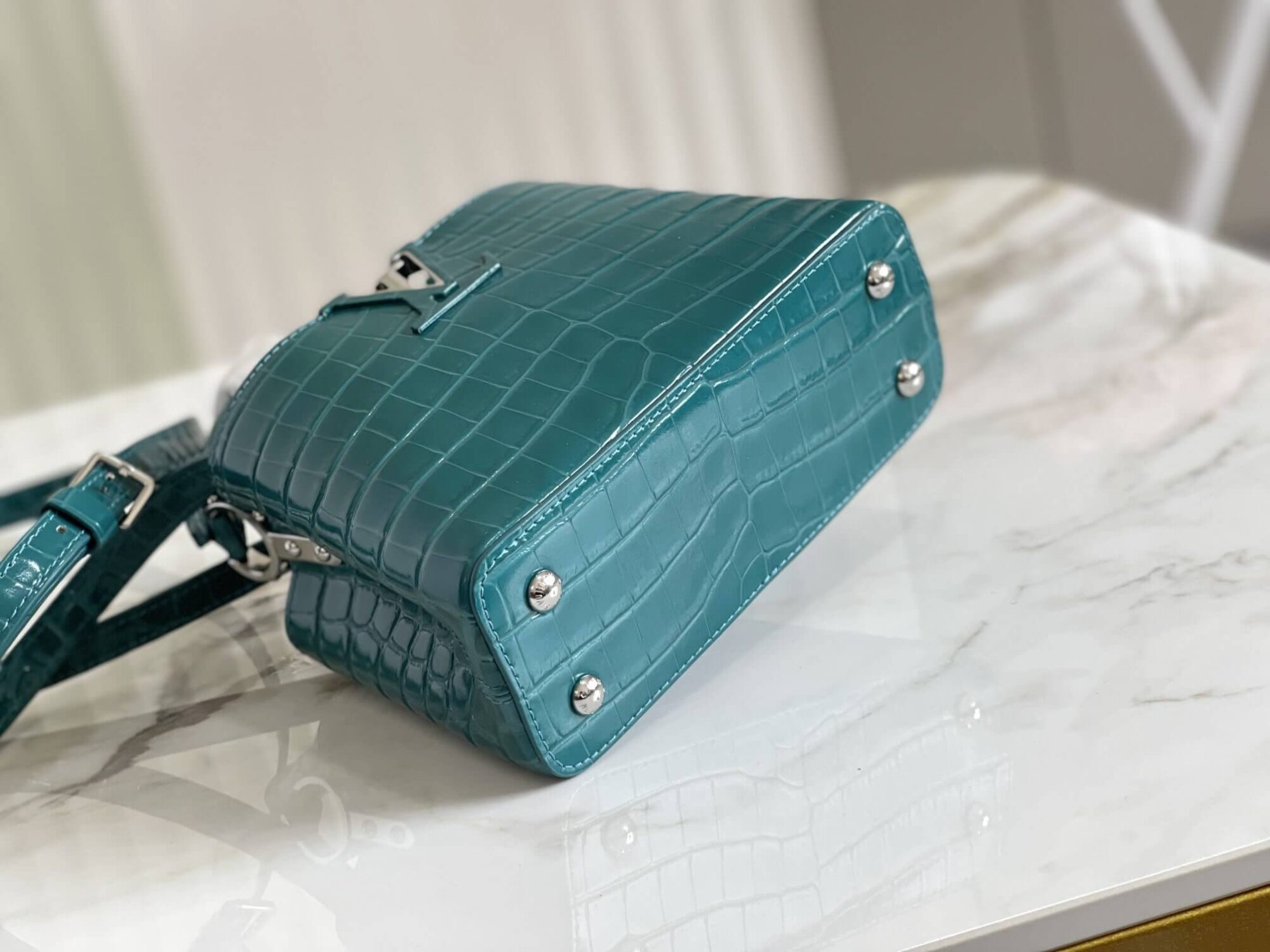 Louis Vuitton LV Crocodile pattern CAPUCINES Large Handbag N93419/M48865 Medium Handbag N93163/M48865 Small Handbag N94227/M48865 Black - White - Red - Green - Yellow - Image 109