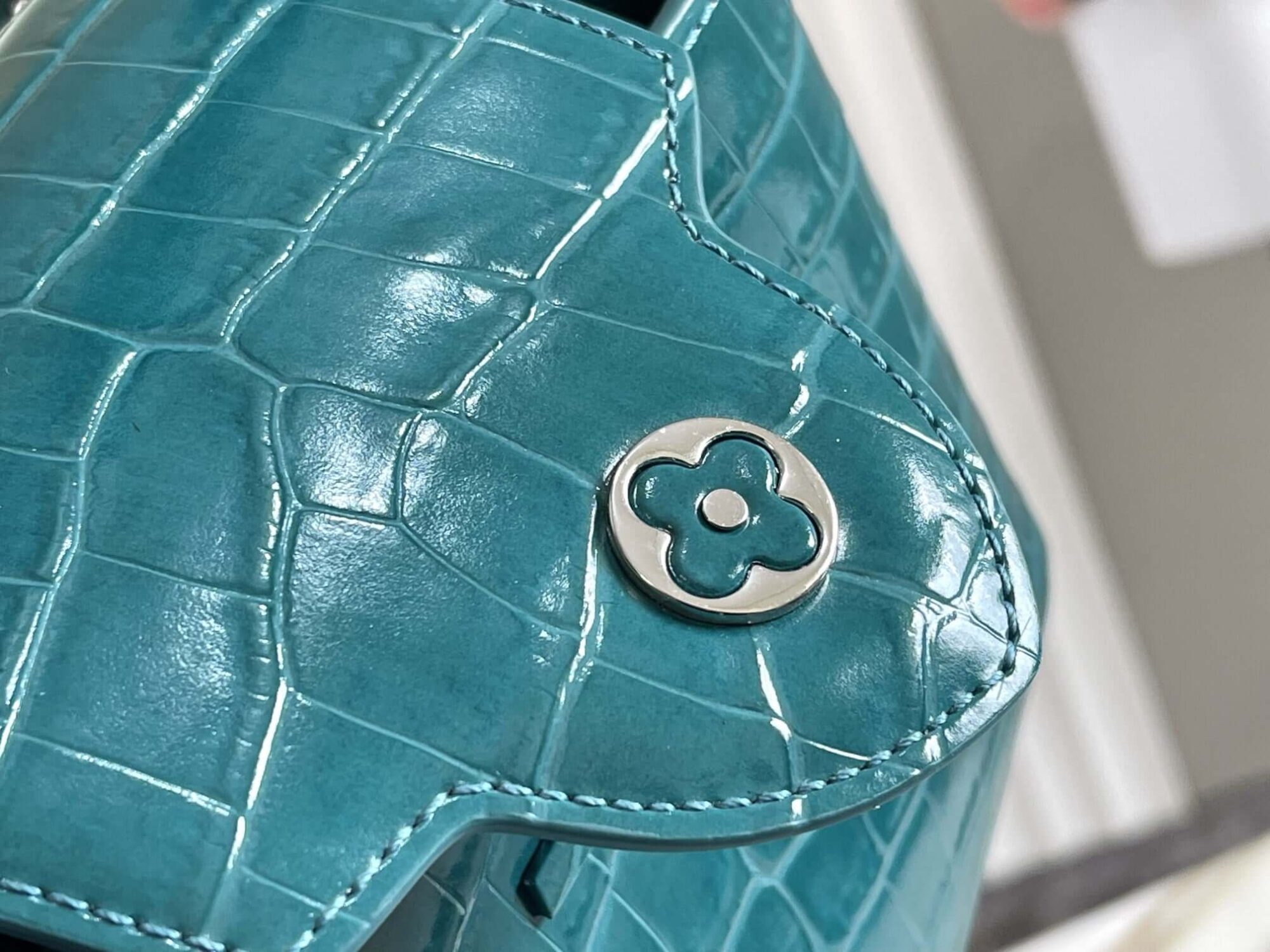 Louis Vuitton LV Crocodile pattern CAPUCINES Large Handbag N93419/M48865 Medium Handbag N93163/M48865 Small Handbag N94227/M48865 Black - White - Red - Green - Yellow - Image 107