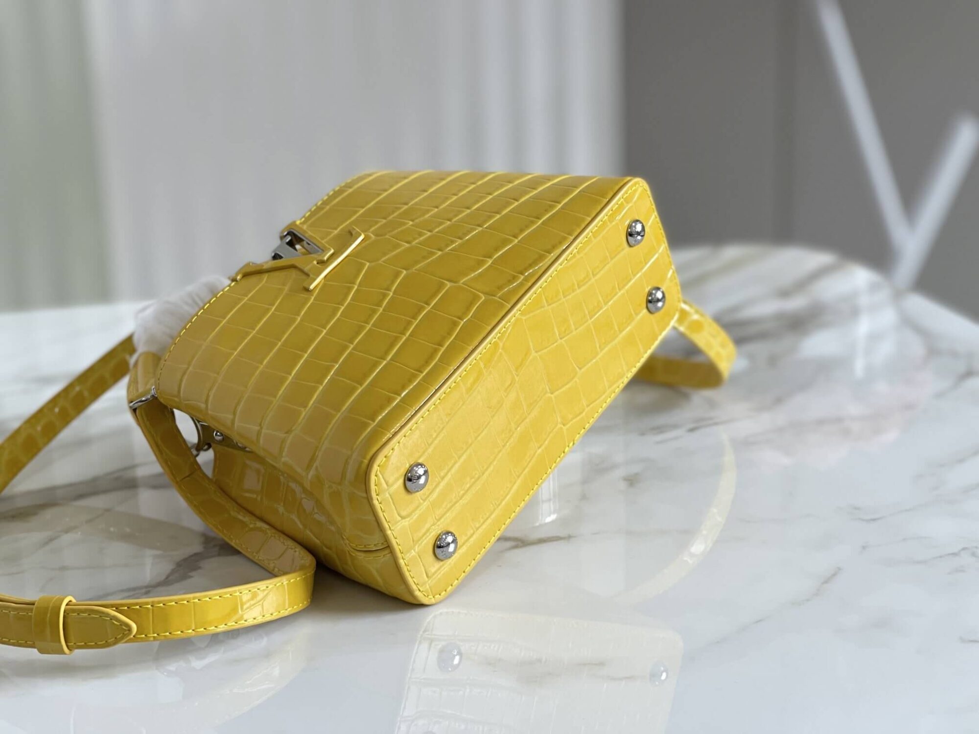 Louis Vuitton LV Crocodile pattern CAPUCINES Large Handbag N93419/M48865 Medium Handbag N93163/M48865 Small Handbag N94227/M48865 Black - White - Red - Green - Yellow - Image 136
