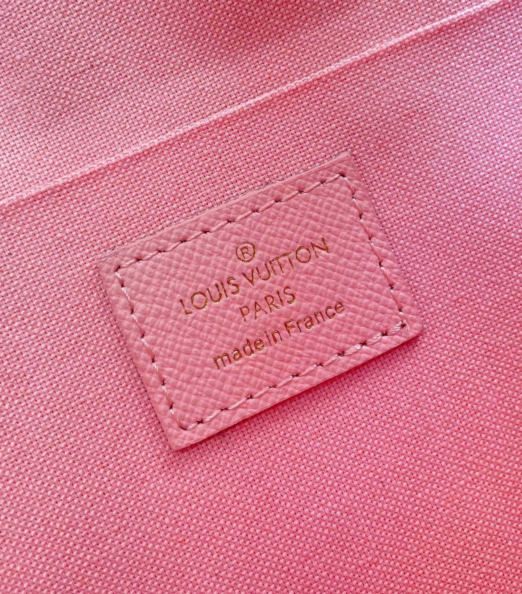 Louis Vuitton LV Damier Azur Canvas Pochette Félicie flap pouch Chain Wallet Shoulder Crossbody N40491 Pink - Image 8