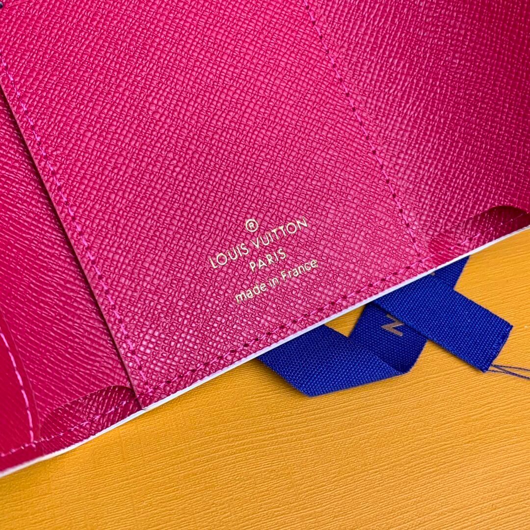 Louis Vuitton LV Damier Azur Canvas Victorine Wallet Mini Purse Pink - Fuchsia Pink - Image 14