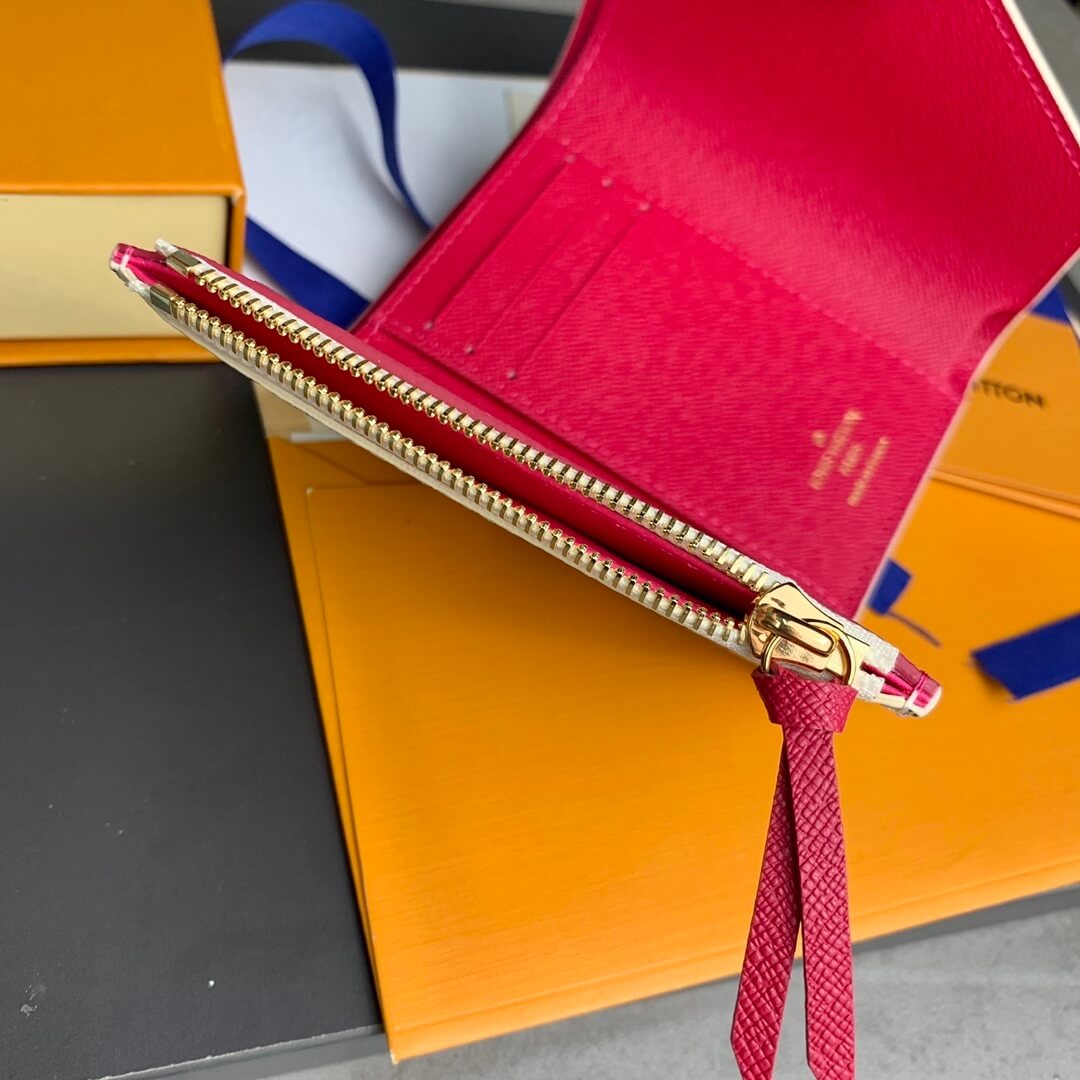 Louis Vuitton LV Damier Azur Canvas Victorine Wallet Mini Purse Pink - Fuchsia Pink - Image 16