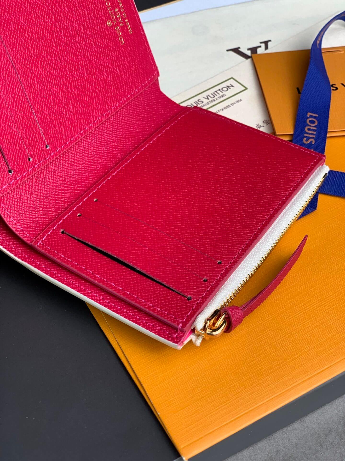 Louis Vuitton LV Damier Azur Canvas Victorine Wallet Mini Purse Pink - Fuchsia Pink - Image 12