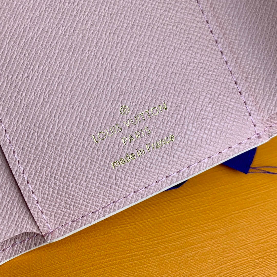 Louis Vuitton LV Damier Azur Canvas Victorine Wallet Mini Purse Pink - Fuchsia Pink - Image 7