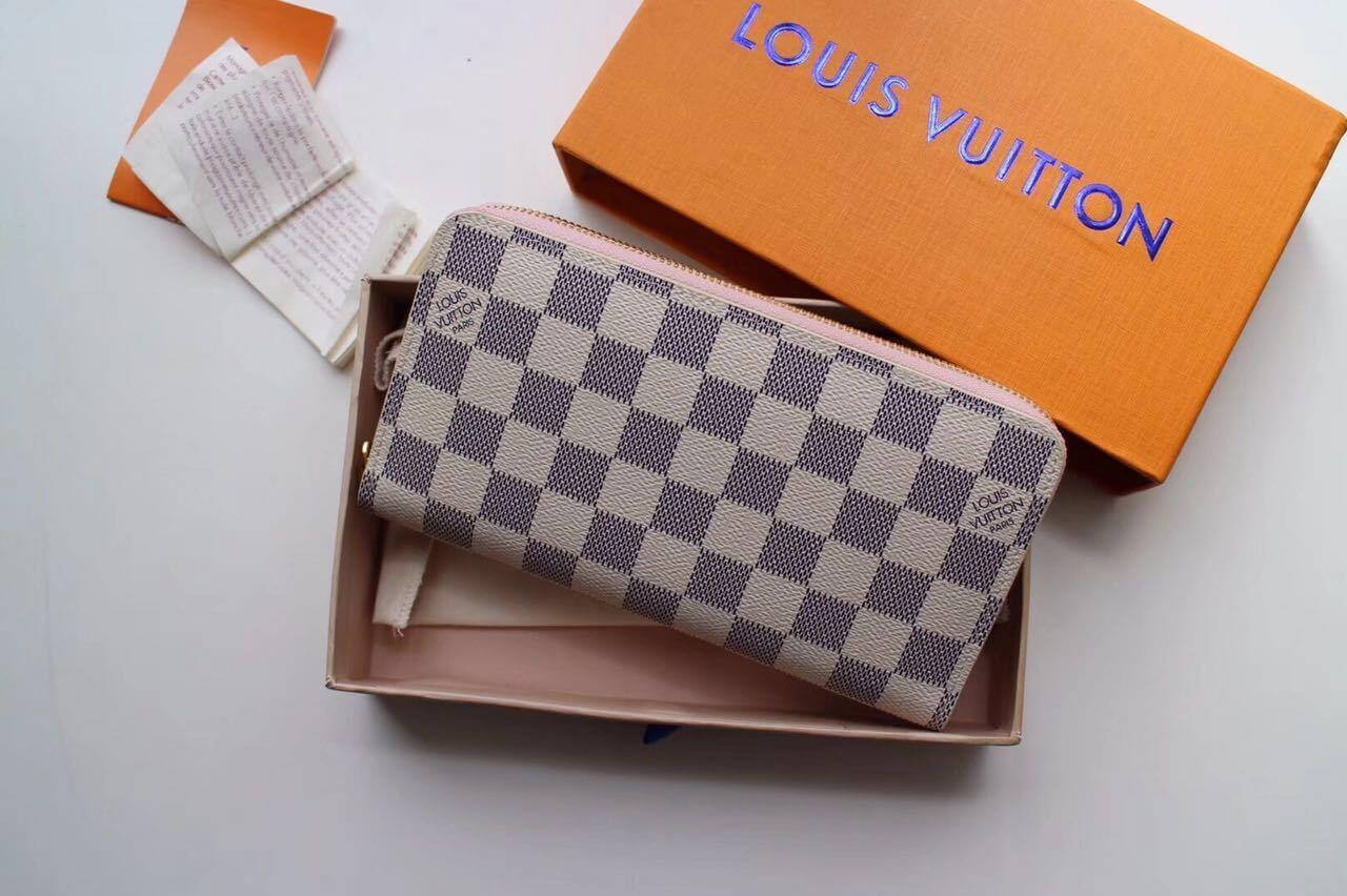 Louis Vuitton LV Damier Azur canvas Zippy Wallet N63503 Rose Ballerine Pink