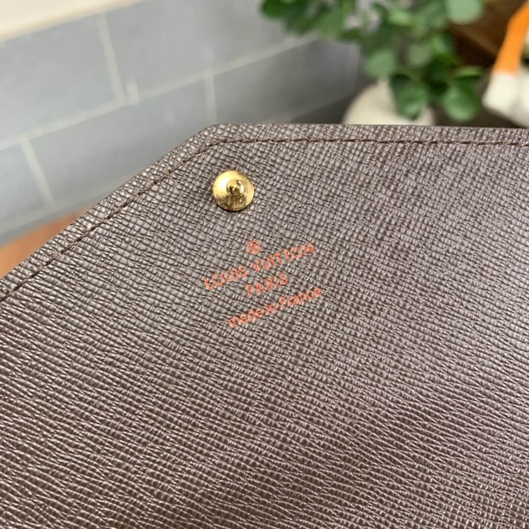 Louis Vuitton LV Damier Ebene Canvas Sarah Wallet M63209 Brown - Rose Ballerine Pink - Red - Black - Image 4