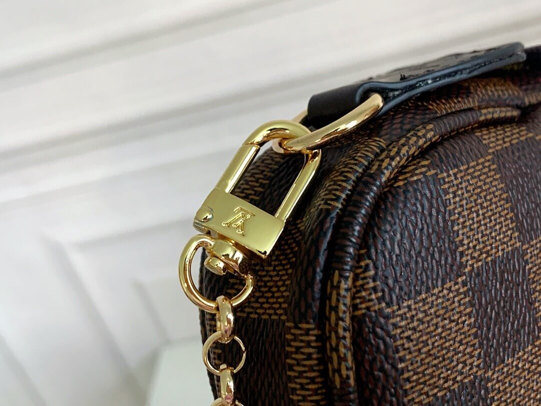 Louis Vuitton LV Damier Ebene canvas Mini Pochette Accessoires Wallet Handbag N58009 Brown - Image 5