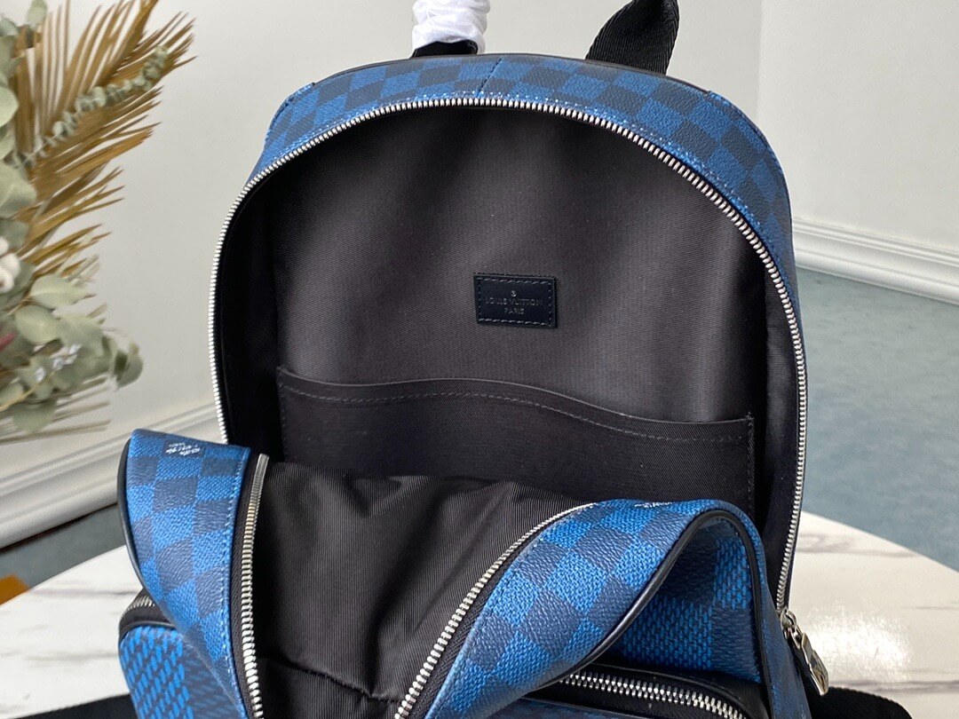 Louis Vuitton LV Damier Graphite Canvas Campus Backpack Bag N50008 Navy Blue N50009 Black - Image 3