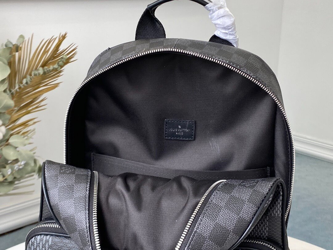 Louis Vuitton LV Damier Graphite Canvas Campus Backpack Bag N50008 Navy Blue N50009 Black - Image 12