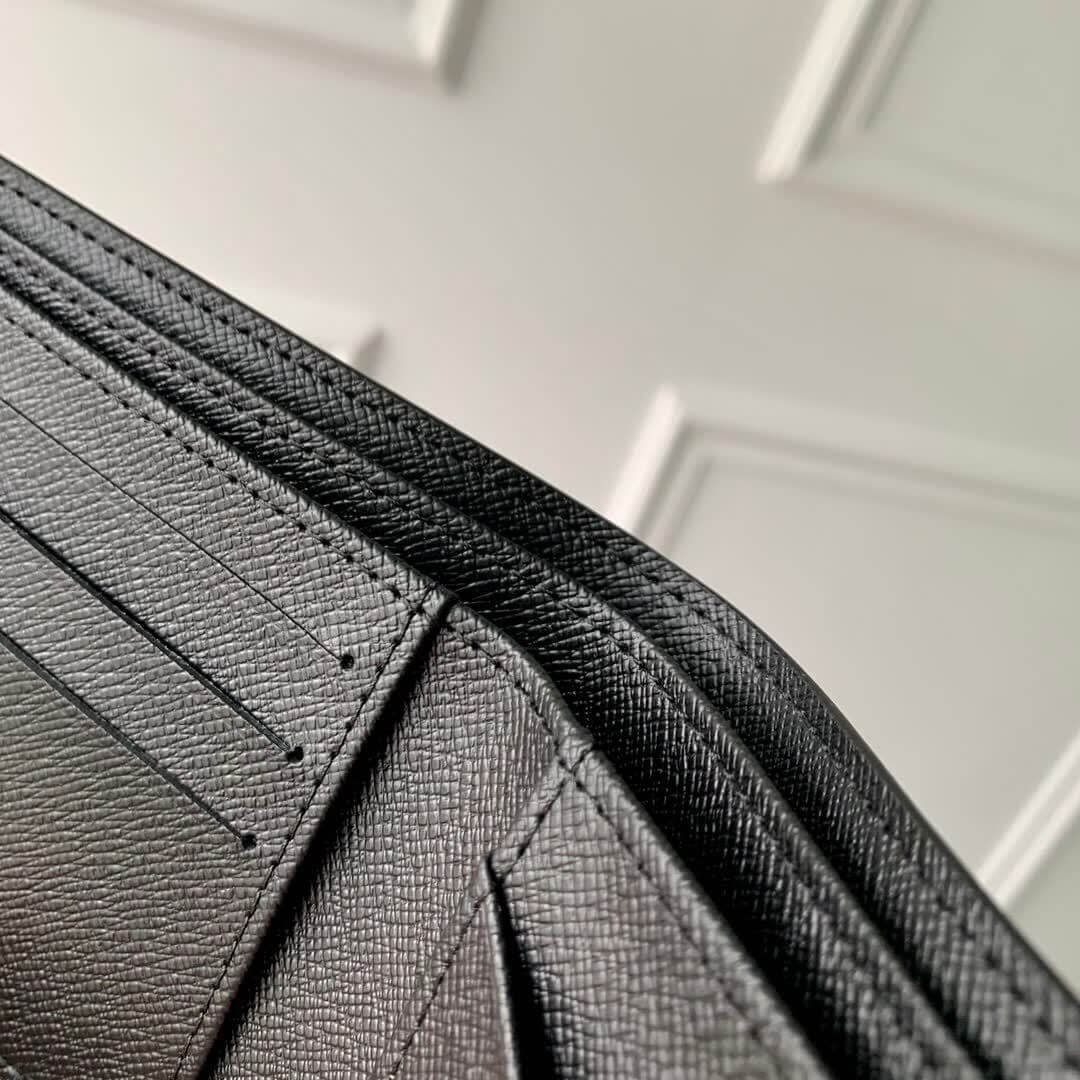 Louis Vuitton LV Damier Graphite Canvas Multiple - Slender Wallet N62663 Black / Grey N00092 Black / Blue - Image 4