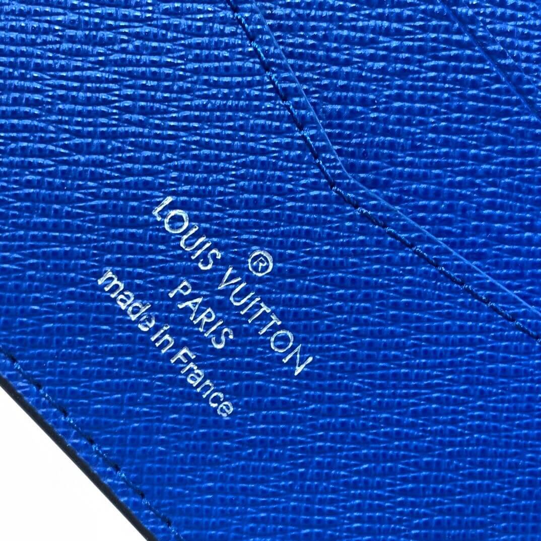 Louis Vuitton LV Damier Graphite Canvas Multiple - Slender Wallet N62663 Black / Grey N00092 Black / Blue - Image 13