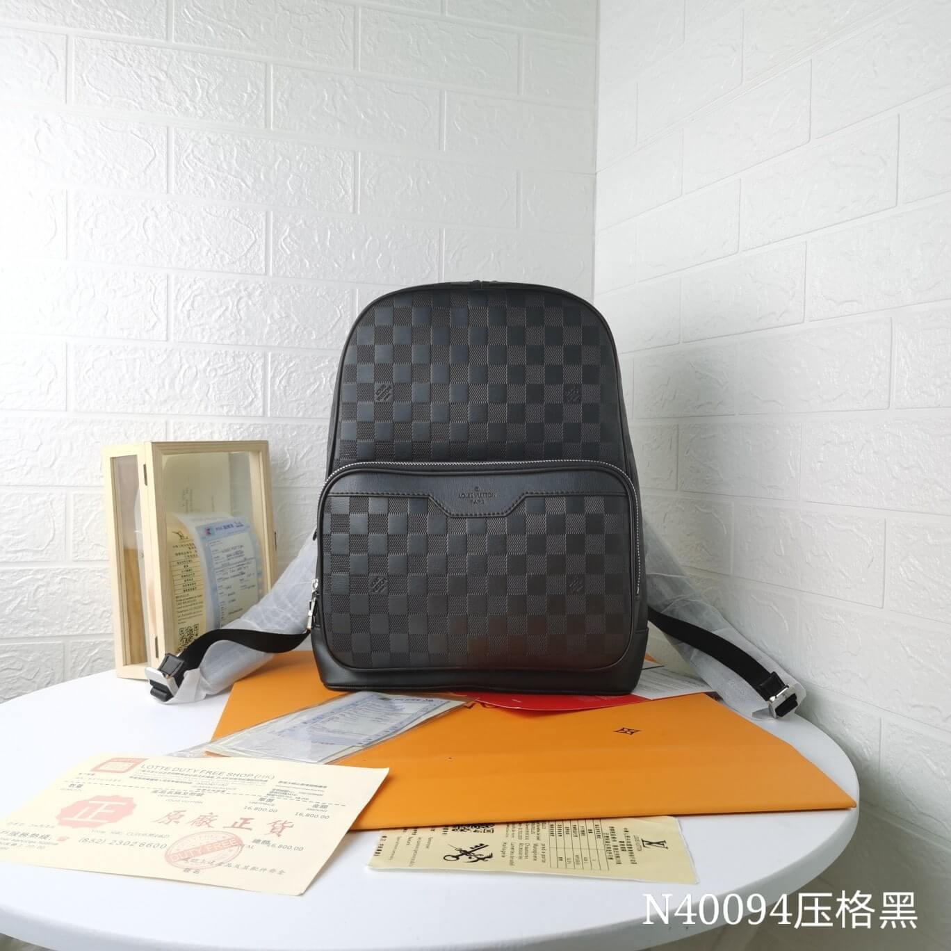 Louis Vuitton LV Damier Infini CAMPUS Backpack Bag N40094 Black